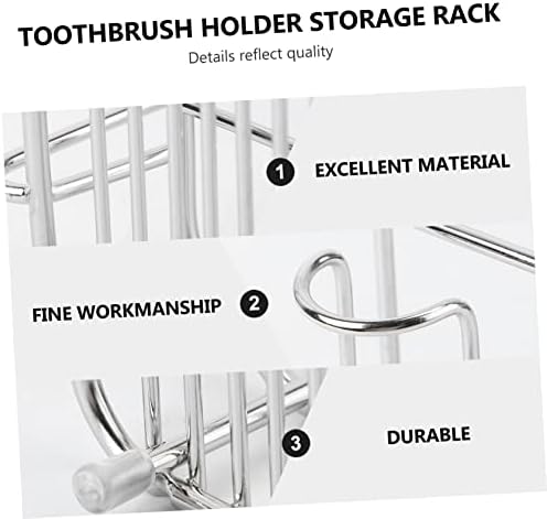 1pc Stainless Steel Shower Rack Toothbrush Holder