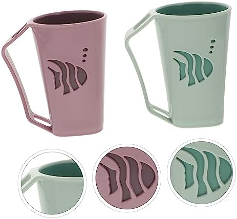 UGH-Free Design ULTECHNOVO 2pcs Wear-Resistant Gargle Cup Toothbrush Holder