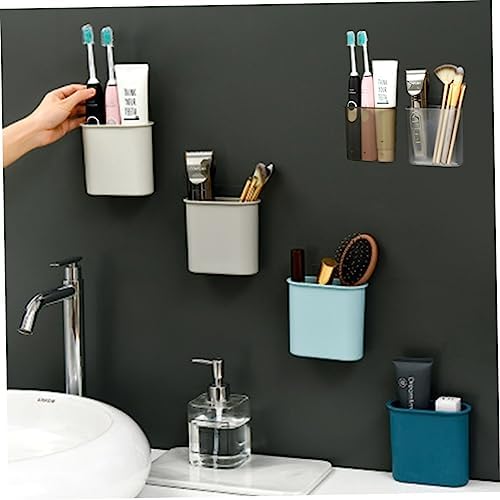 Hoement Transparent White Toothbrush Storage Shelf