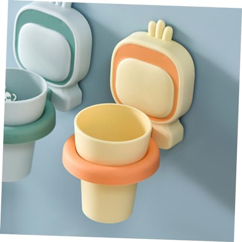 Toothbrush Storage Cup Set Wall Mount Holder for Boys and Girls