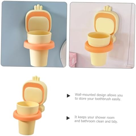 Toothbrush Storage Cup Set Wall Mount Holder for Boys and Girls