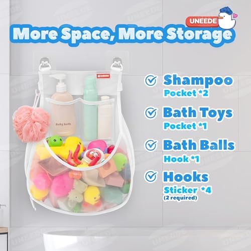 UNEEDE Wall-Mounted Bath Toy Organizer