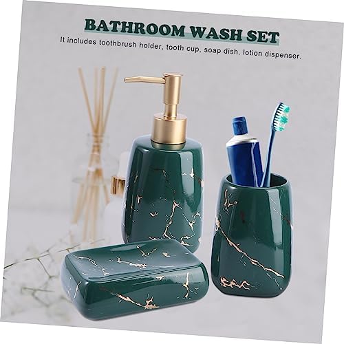 Elegant 3-Piece Bathroom Set - Soap Dish Lotion Toothbrush Holder