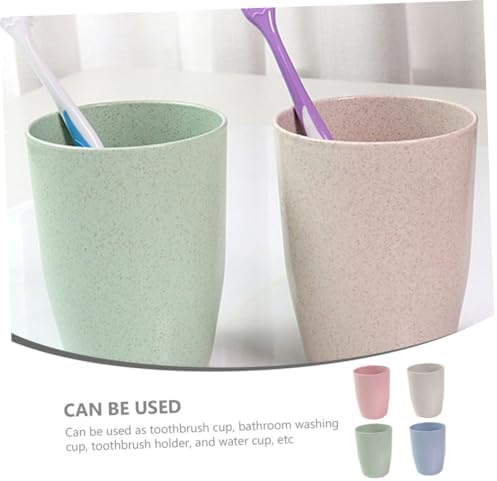 Ciieeo 4-Piece Wheat Straw Cup Toothbrush Holder Set for Travel BATH