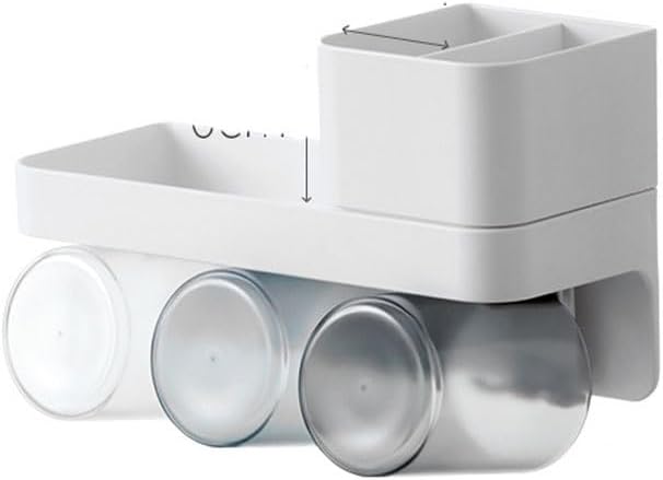 Wall-Mounted Toothbrush Holder Gray Storage Box Bathroom Accessory