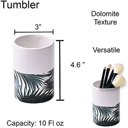 EVIDECO Bath Tumbler Holder Tropical Leaves Design