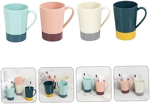 4-Piece Reusable Tooth Brush Holders mug SetPP for Home Kitchen