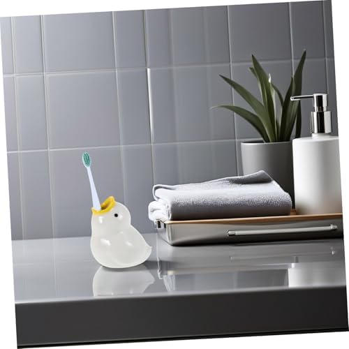 Bestyash Cute Ceramic Cartoon Duck Toothbrush Holder Bathroom Organizer