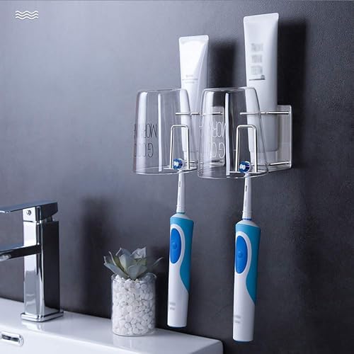 Stainless Steel Toothbrush Organizer with 3-in-1 Functionality