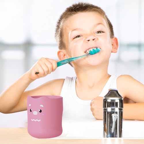 Safe Fun KSIEE Kids Toothbrush Cup Cartoon Toothpaste Holder for Children