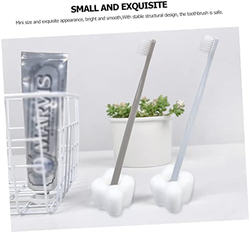 4-Piece Tooth Shaped Toothbrush Holder for Kids White