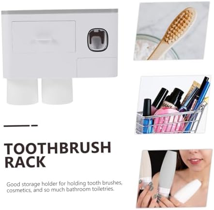 Wall-Mounted Family Toothbrush Holder With Automatic Toothpaste Squeezer