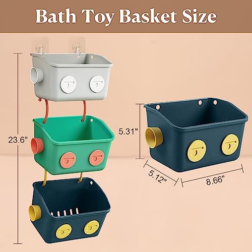 Karceyworth Bath Toy Storage Organizer Basket - Cute Robot Design