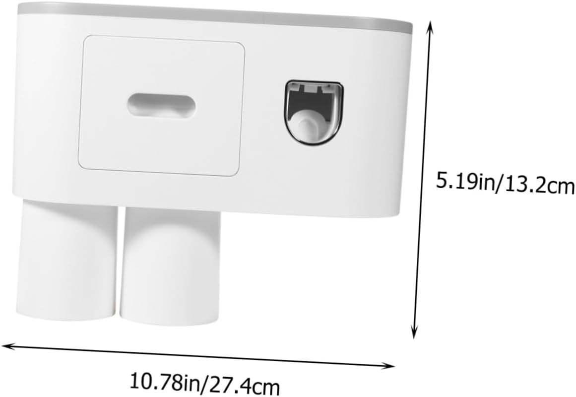 FOYTOKI Wall-Mounted Toothpaste Dispenser Toothbrush Holder with 2 Cups