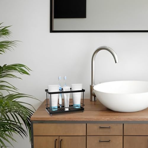 EOFJRUC High-Quality Stainless Steel 7-Slot Bathroom Toothbrush Holder Toothpaste Organizer