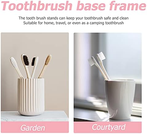 Cabilock 3Pcs Marble Pattern Ceramic Electric Toothbrush Holder - Space Saving Bathroom Organizer