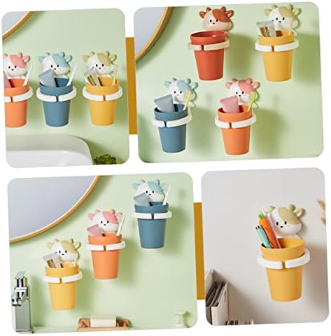 VOSAREA Cartoon Gargle Cup Wall Mounted Toothbrush Holder