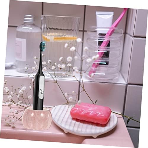 Two-Piece Marble Pattern Toothbrush Stand For Electric Toothbrushes Bathroom Holder