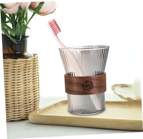 LIFKOME Glass Toothbrush Mouthwash Rinsing Cup