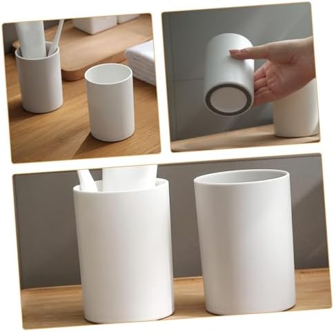Two-Piece Unbreakable Bathroom Tumbler Cups Reusable Toothbrush Mugs for Home Use