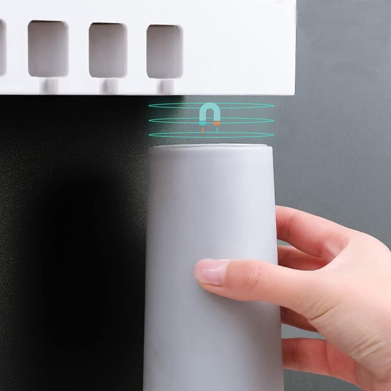 Magnetically Adhesive 4-Cup Toothbrush Organizer