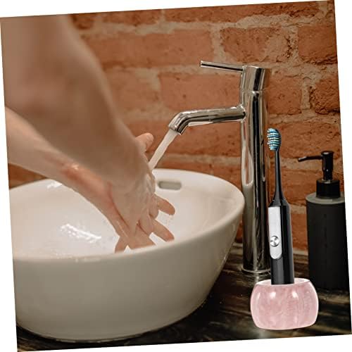 2Pcs Marbling Ceramic Toothbrush Holder Organizer