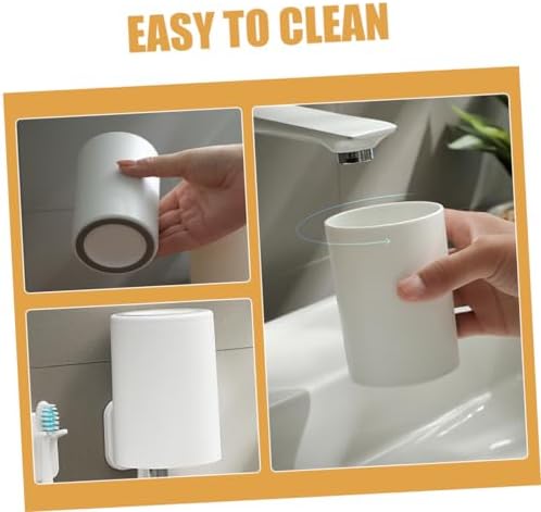 Stylish Reusable Double Toothbrush Holder Cups for Bathroom Kitchen Use Unbreakable Safe