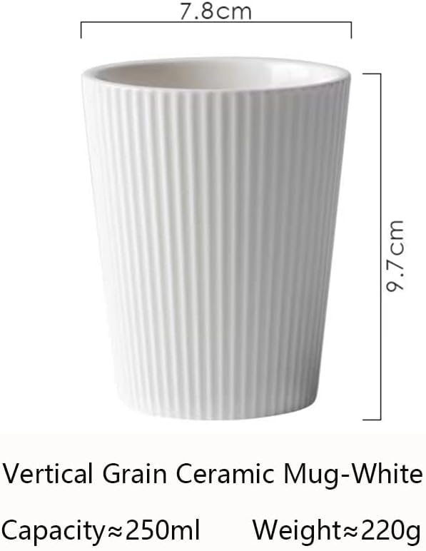 Simple Vertical Pattern Ceramic Wash Cup for Mouthwash - Home Hotel Brush Holder