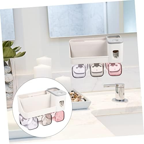 Amosfun Multi-Functional Wall-Mounted Toothbrush and Toothpaste Holder