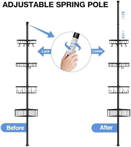 Sturdy 47-121-inch Tension Pole Shower Caddy