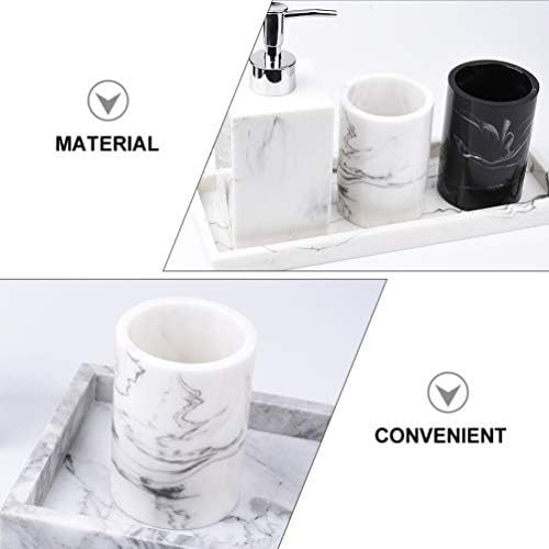 DoItool 1-Piece Family Toothbrush Mouthwash Holder with Marbling Gargle Cup
