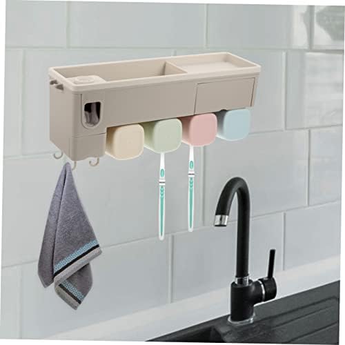 Elegant Wall-Mounted Toothbrush Holder with Automatic Dispenser