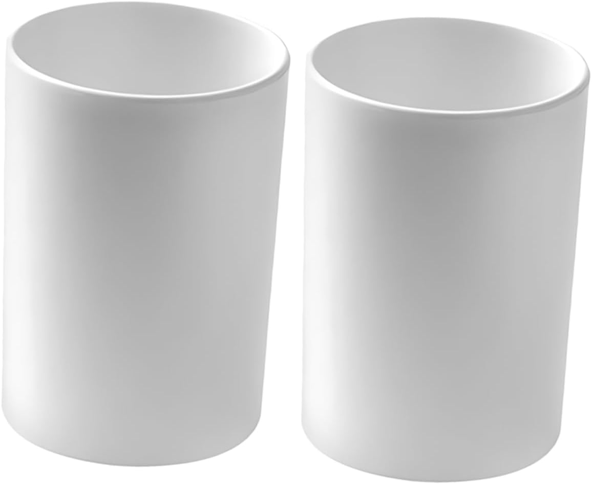 Stylish Reusable Double Toothbrush Holder Cups for Bathroom Kitchen Use Unbreakable Safe