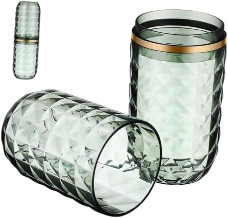 Anneome Compact Travel Toothbrush Holder - Reusable Dual-Use Mouthwash Toothbrush Cup