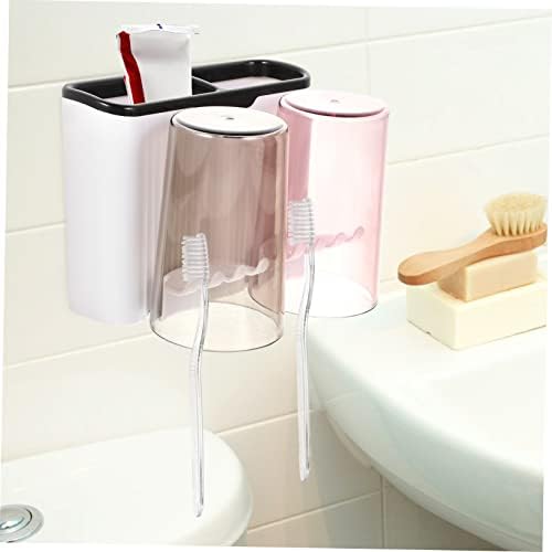 Wall-Mounted Bathroom Storage Set - Toothbrush Cup Organizer