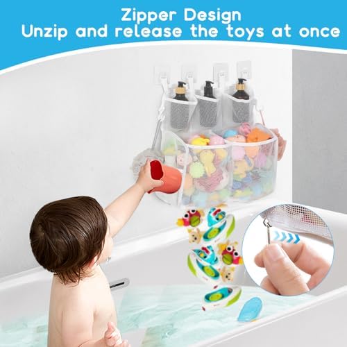 Quick Release Space-Saving Bath Toy Organizer - Durable Easy to Use
