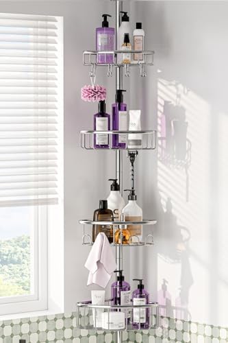Sturdy 47-121-inch Tension Pole Shower Caddy