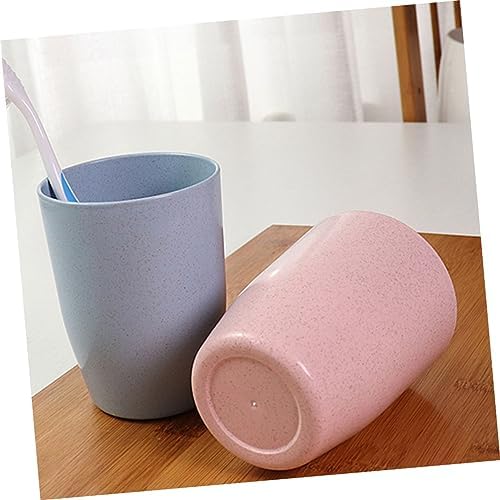 4-Piece Wheat Straw Mouth Wash Toothbrush Cup Holder Set