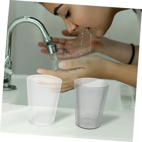 2-Piece Clear Plastic Toothbrush Mouthwash Holder for Bathroom Use