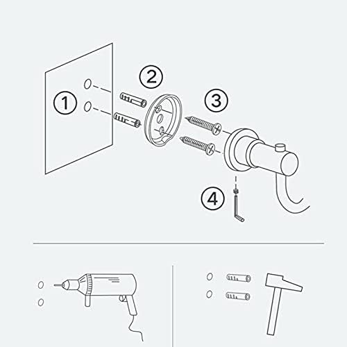 Wall-Mounted Shower Bracket Rack 30cm 40cm 50cm 60cm