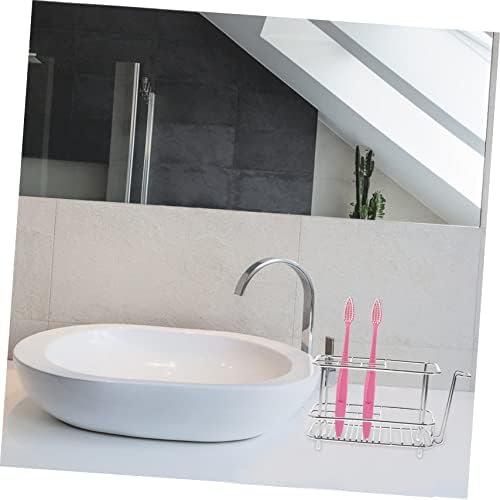 STOBAZA Durable Stainless Steel Toothbrush Wall-Mounted Holder for Bathroom