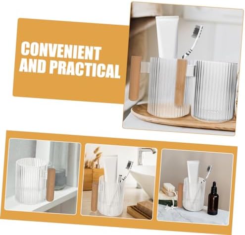 4-Piece Transparent Travel Tumbler Toothbrush Holder