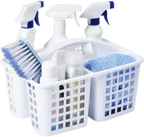 HAUND 3-Compartment Plastic Shower Caddy Basket White