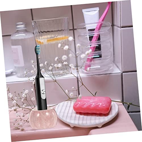 Stylish 2-Piece Marble Toothbrush Holder for Neat Bathroom Organization