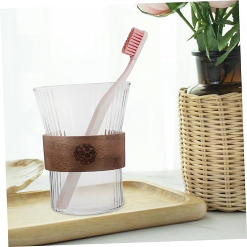 Glass-Elegant Reusable Toothbrush Holder with 250ml Capacity and Metal Base