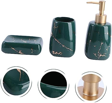 Elegant 3-Piece Bathroom Set - Soap Dish Lotion Toothbrush Holder