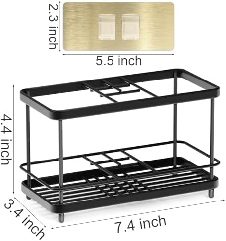 EOFJRUC High-Quality Stainless Steel 7-Slot Bathroom Toothbrush Holder Toothpaste Organizer