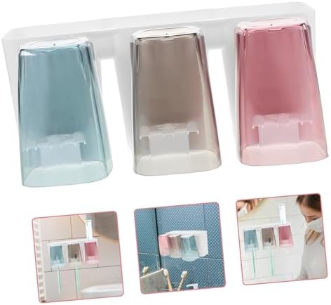 FONDOTIN 1Set Wall Mounted Toothbrush Rack Cup Holder Organizer