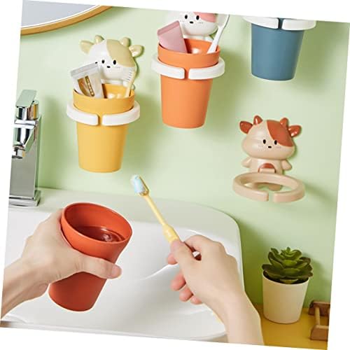 MAGICLULU Cartoon Cow Toothbrush Cup Lightweight Easy Storage