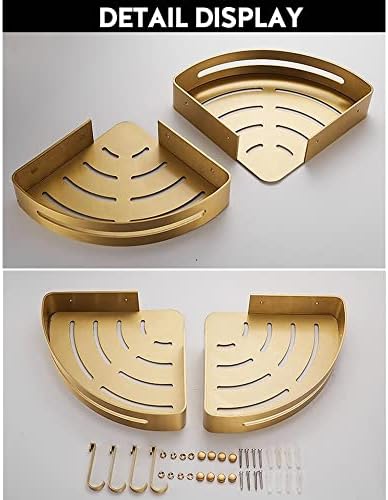 Wall-Mounted Shower Caddy Space-Saving Organizer Brushed Gold